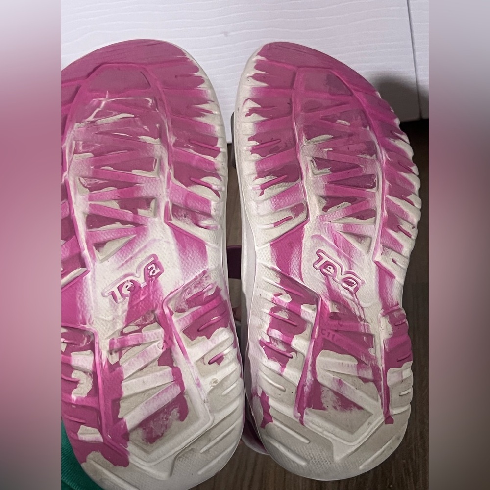 Girls Teva Pink and White Sport Sandals - Picture 5 of 5